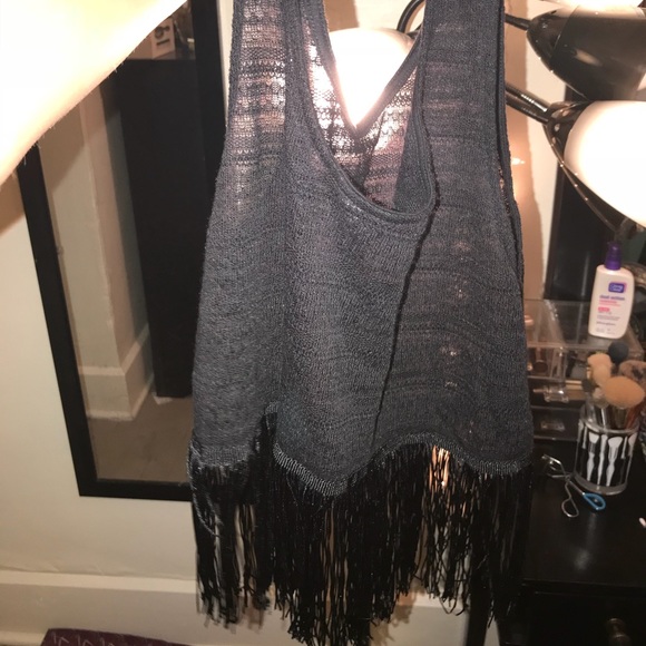see through crop top with tassels - Picture 2 of 2